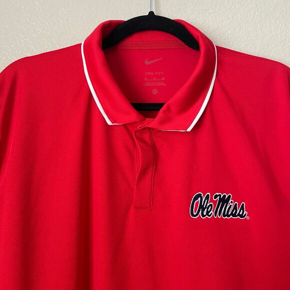 Nike Ole Miss Polo Shirt Mens XL Red University Mississippi College Athletic Gym - Picture 4 of 10